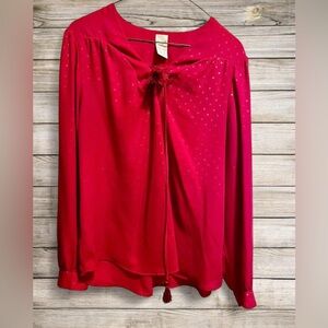 Vintage Faded Glory Vibrant Red Blouse